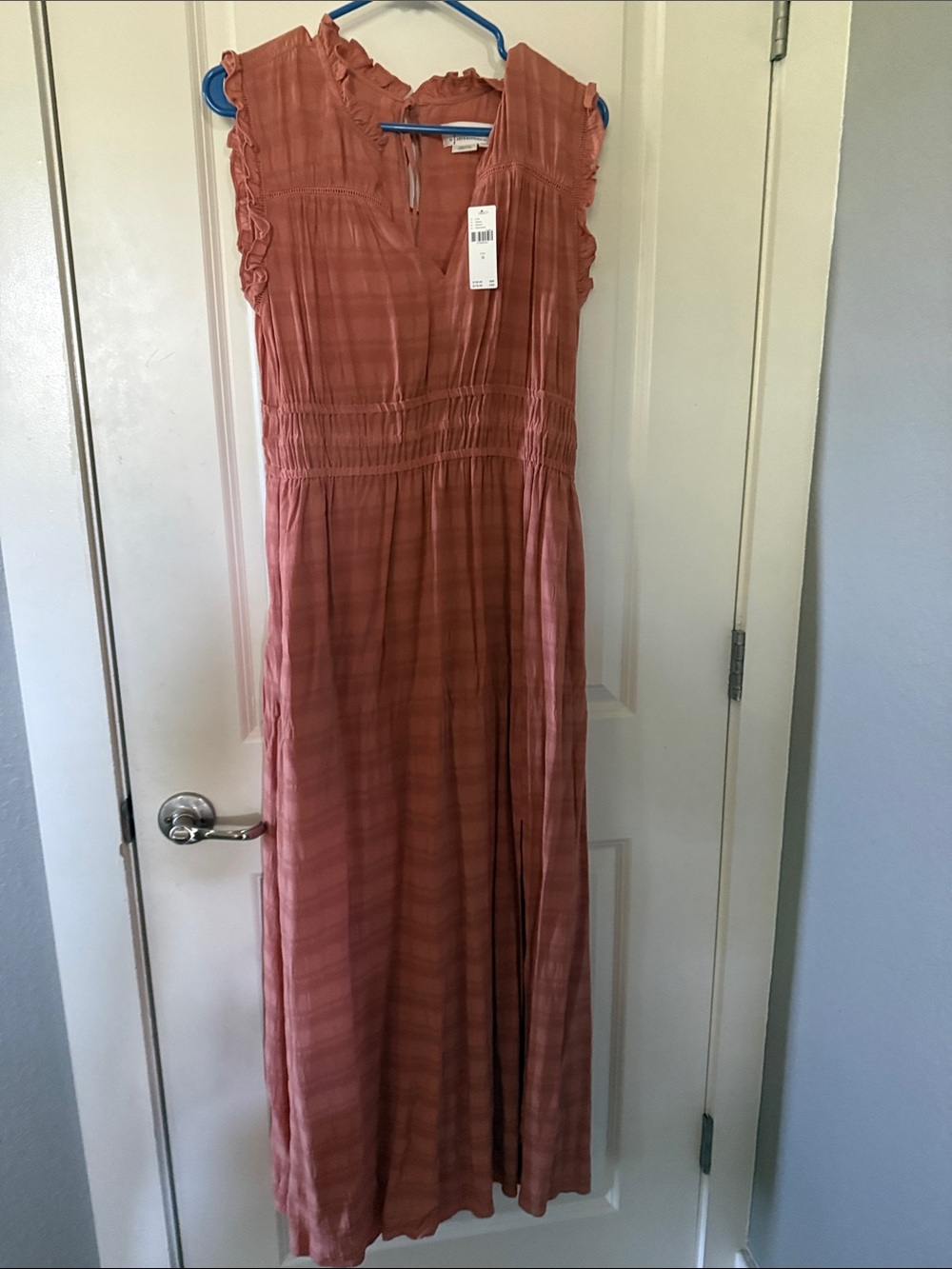 Anthropologie Rusty Rose Striped Maxi Dress